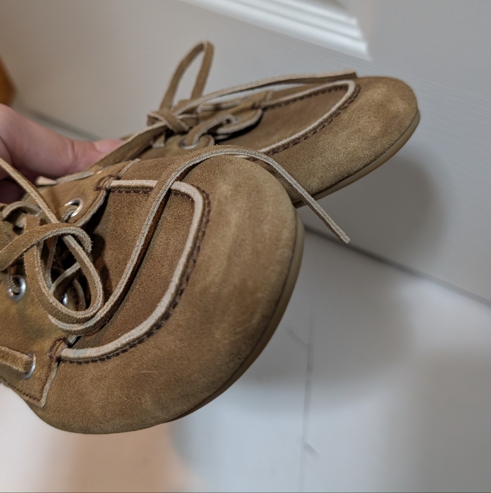 NEW Miu Miu Faded Suede Mules Size 36 Cinnamon Brown US 6 Boat Shoe - Picture 4 of 8